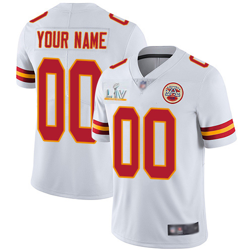 Men's Kansas City Chiefs White NFL 2021 Customize Super Bowl LV Limited Jersey